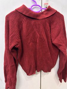 Cozy Burgundy Quarter Zip Sweater