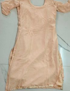 3 piece light Peach Embroidered Kurta st
