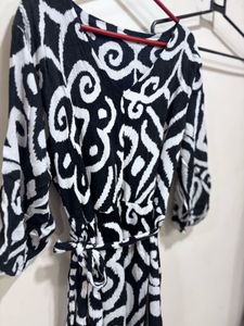 Monochromatic Printed Midi Dress