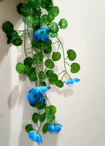 Hanging Artificial Blue Flower Plant set of 1