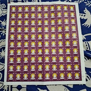 Sheet of 100 Yoga Meditation stamps