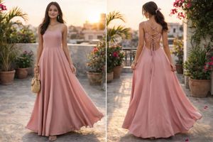 Elegant Rose Pink Maxi Dress