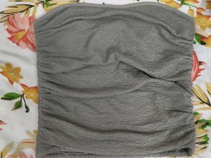 Grey Ruched Tube Top
