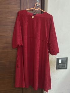 Red tunic dress for women