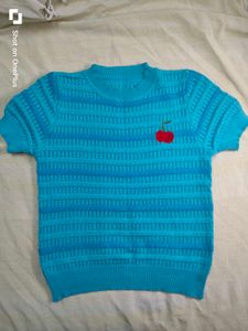 Cute Blue Cherry Knit Top