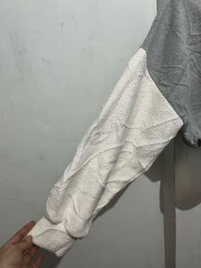 Grey &amp; White Cropped Zip-Up Jacket
