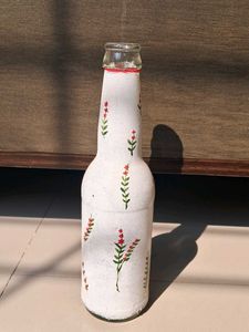 Hand-Painted Floral Bottle Vase