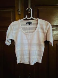Sheer Striped Knit Top