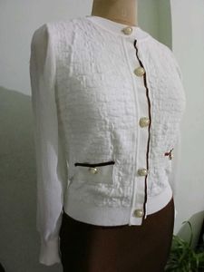 Elegant White Knit Cardigan