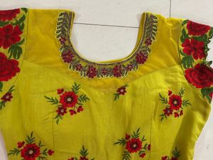 Vibrant Floral Print Anarkali Gown