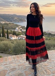 Red & Black net Skirt