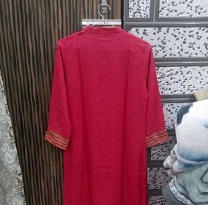 heavy Red Embroidered Kurta Set