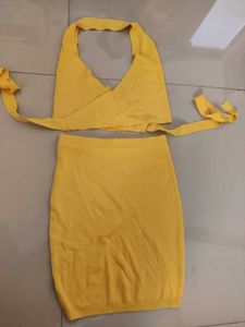 Yellow Halter Neck Co-ord Set