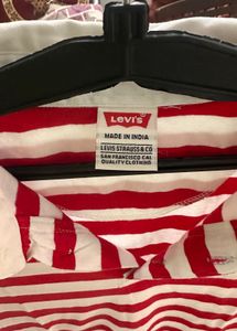 Red &amp; White Striped Polo Shirt