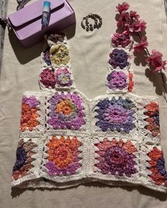 Boho Crochet Granny Square Top
