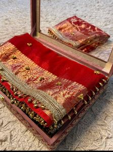 Exquisite Red & Gold Brocade Saree