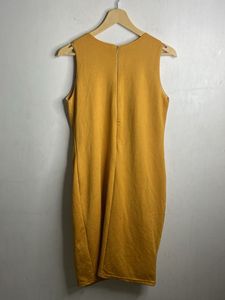 Mustard Lace-Up Bodycon Dress