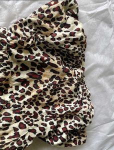 Leopard Print Strapless playsuit