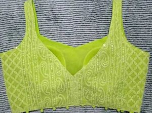 Lime Green Embroidered Blouse