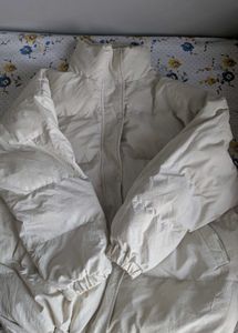 Stylish Cream Puffer Jacket