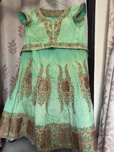 Beautiful Embellished Teal Lehenga Skirt