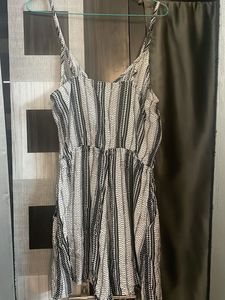 Striped Black &amp; White Romper