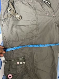 Women's Grey Cargo Capris