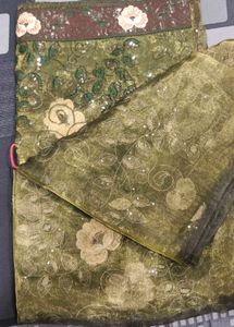 Green Floral Embroidered Saree
