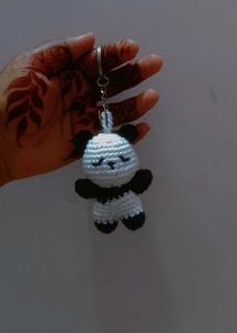 Cute Crochet Panda Keychain