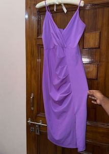 Elegant Purple Ruched Bodycon Dress