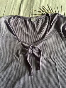 Cute Lavender Ribbed Crop Top