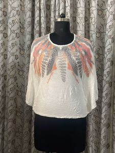 Boho Feather Print Top