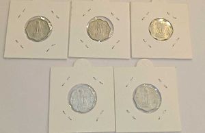 Set Of 5 Rare Two Paise Coins For Sale