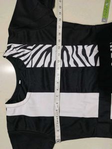 Monochrome Zebra Print Midi Dress