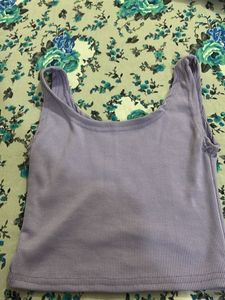 Ribbed Lavender Crop Tank Top