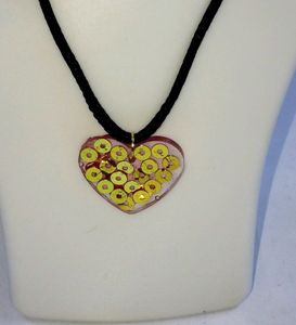 Pendent heart Resin/Rhinestone/unique/latest