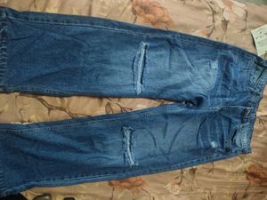 Trendy Ripped Wide Leg Jeans