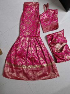 Stunning Pink Brocade Kurta Set