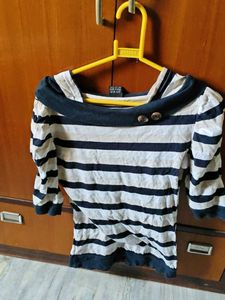 Striped Boat Neck Top