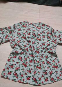Floral Tunic with Tassel Tie