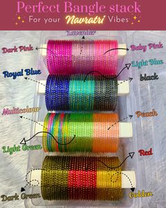Bangle box with 12 multicolour bangles