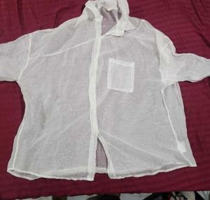 Sheer White Button-Up Shirt