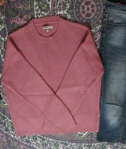 Cozy Pink Sweater &amp; Denim Jeans Set