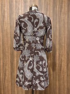 MANGO Brown Paisley Print Dress