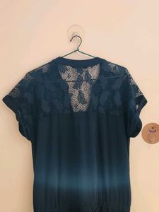 Elegant Navy Lace Detail Jumpsuit