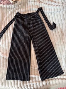 stretchable Chic Striped Wide-Leg Pants