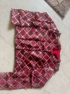 Maroon Patterned Blouse