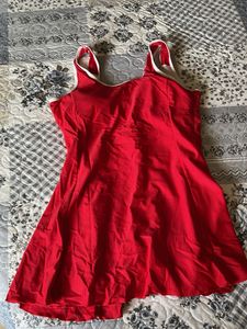 Red One-Piece Swimsuit free size