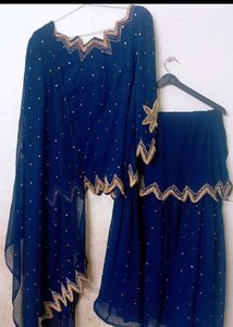 Elegant Navy Blue Kurta Set with Dupatta