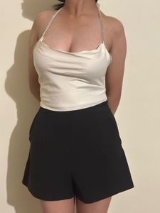 Elegant White Halter Top